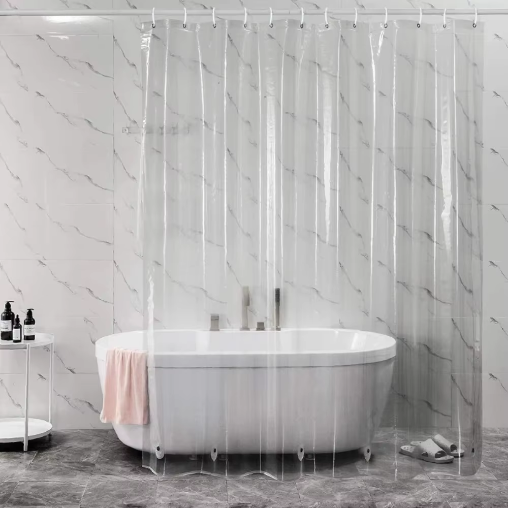 Rideau de douche PEVA, rideaux de bain transparents en plastique imperméable, rideaux de salle de ba