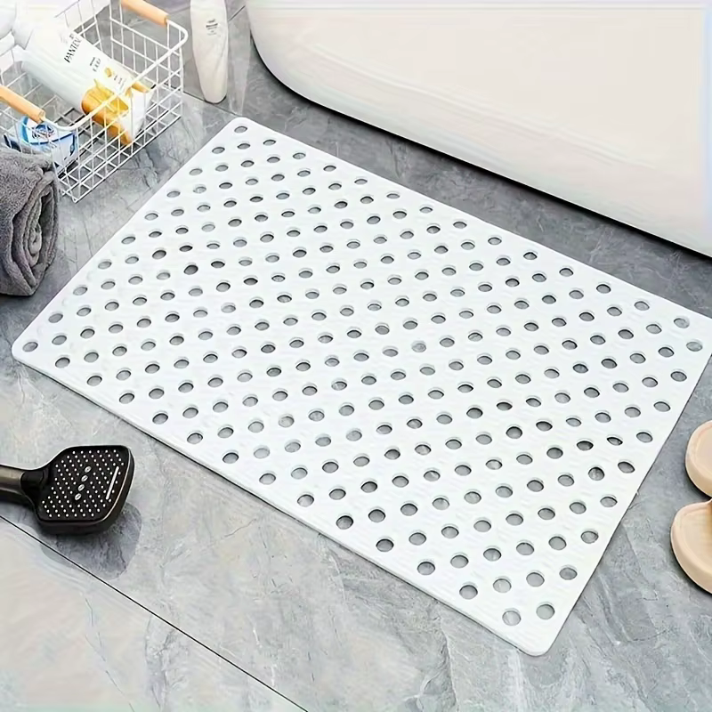 1 tapis de douche antidérapant avec trous de drainage et points de massage |   Tapis de sécurité pou