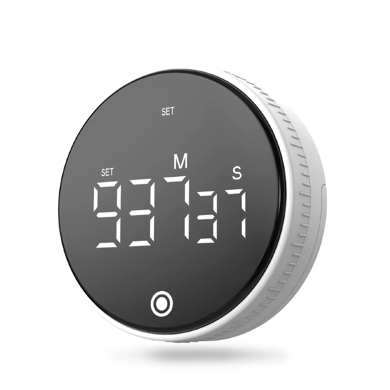 Minuteur numérique magnétique de cuisine, minuteur rotatif, rappel de cuisson, chronomètre, horloge 