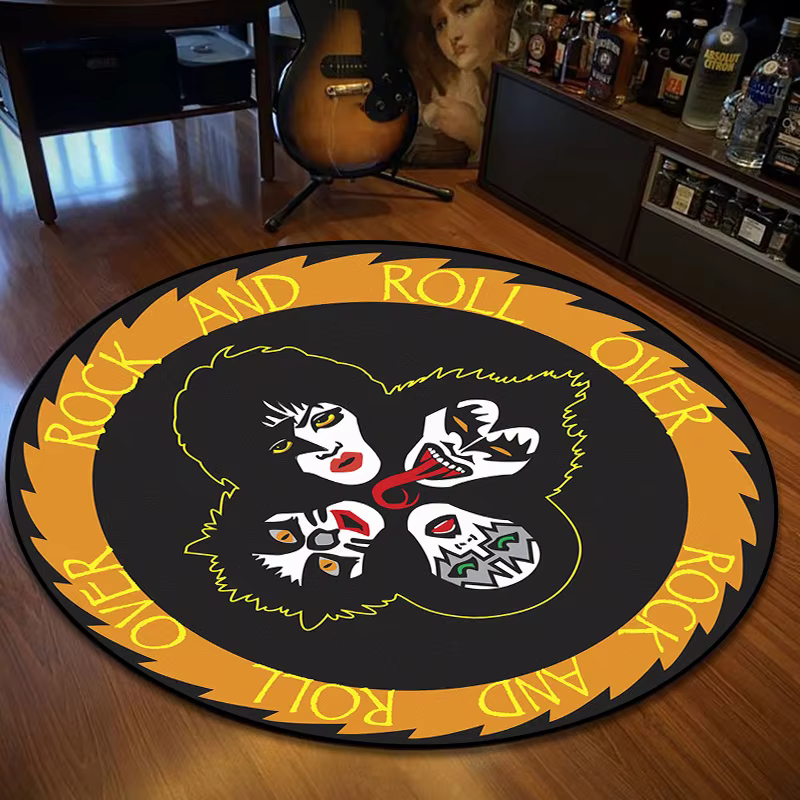 Tapis de groupe de chanteur de Rock en métal, tapis rond exquis en flanelle, décoration intérieure d