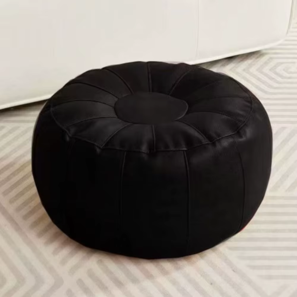 Housse de coussin de siège ronde non rembourrée grande capacité, housse de pouf citrouille, housse d