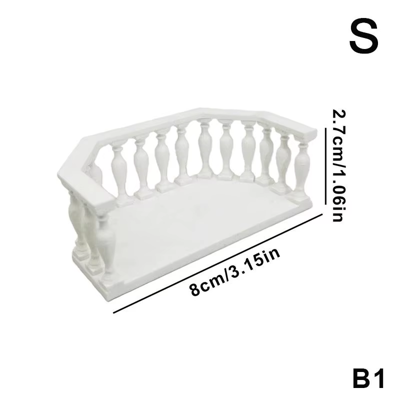 【Y1】Balcon miniature pour maison de poupée avec balustrade, balcon européen adapté aux collectionneu