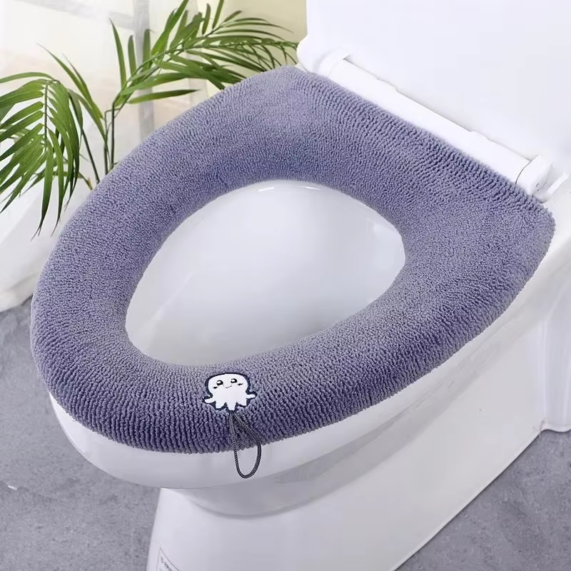 Housses de siège de toilette extensibles, coussinets doux et chauds, housse de coussin, gril lavable