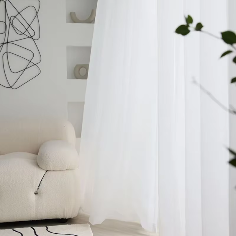 Rideau en Voile transparent de couleur unie, pour salon, cuisine, fenêtre moderne, Tulle jaune, trai