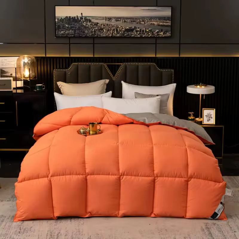 Couette en duvet de canard d'oie blanche, couette d'hiver, couverture de lit Double, remplissage ave
