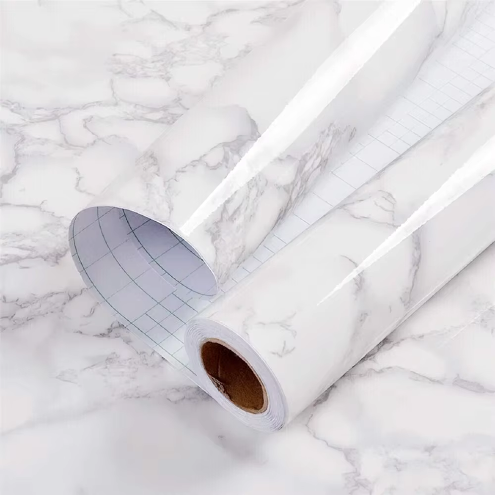Papier peint marbré auto-adhésif imperméable et résistant à l'huile, facile à découper, pour comptoi