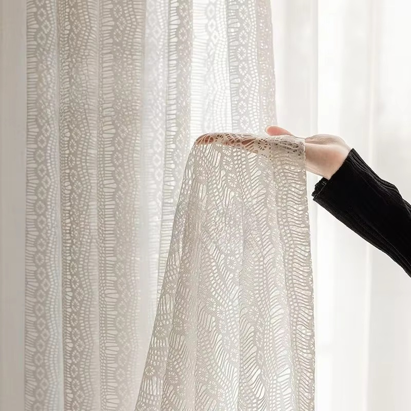 Rideaux de princesse en dentelle, taille personnalisée, pour salon, salle à manger, chambre à couche
