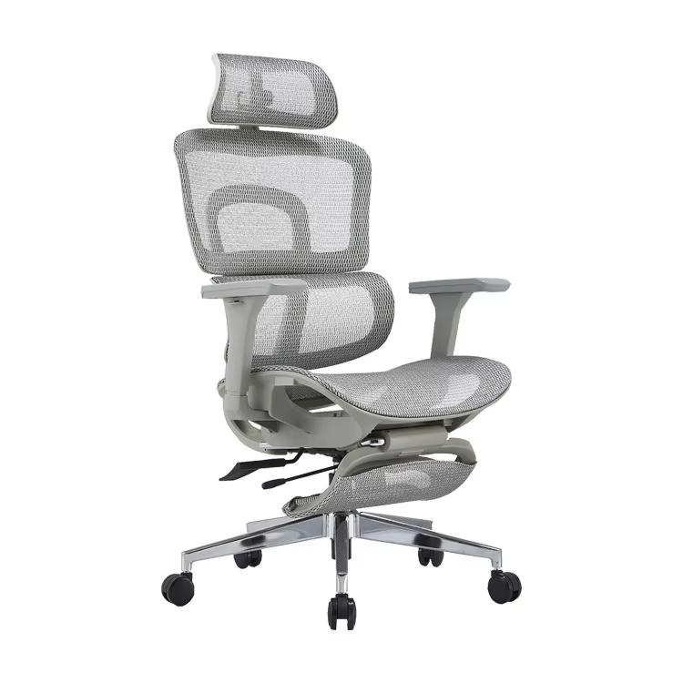 Chaise de bureau ergonomique pour salle de conférence, maille en aluminium PU de haute qualité, mult