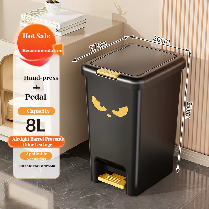 Nouvelles poubelles de grande capacité pour cuisines domestiques, couvercles manuels ou à commande a