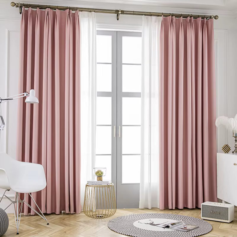Rideaux occultants roses pour salon, chambre de filles, stores opaques pour fenêtres de cuisine, lon