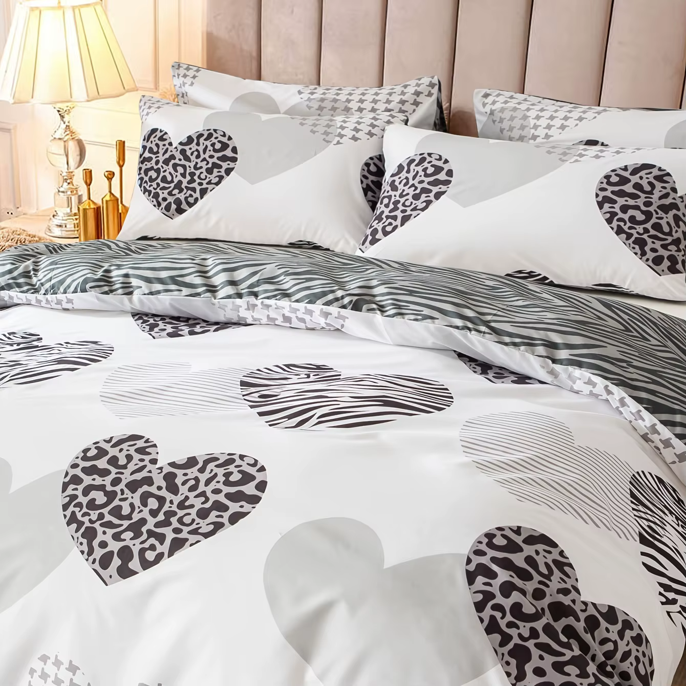 Ensemble de housse de couette imprimée multicolore, 3 pièces, literie douce et confortable pour cham
