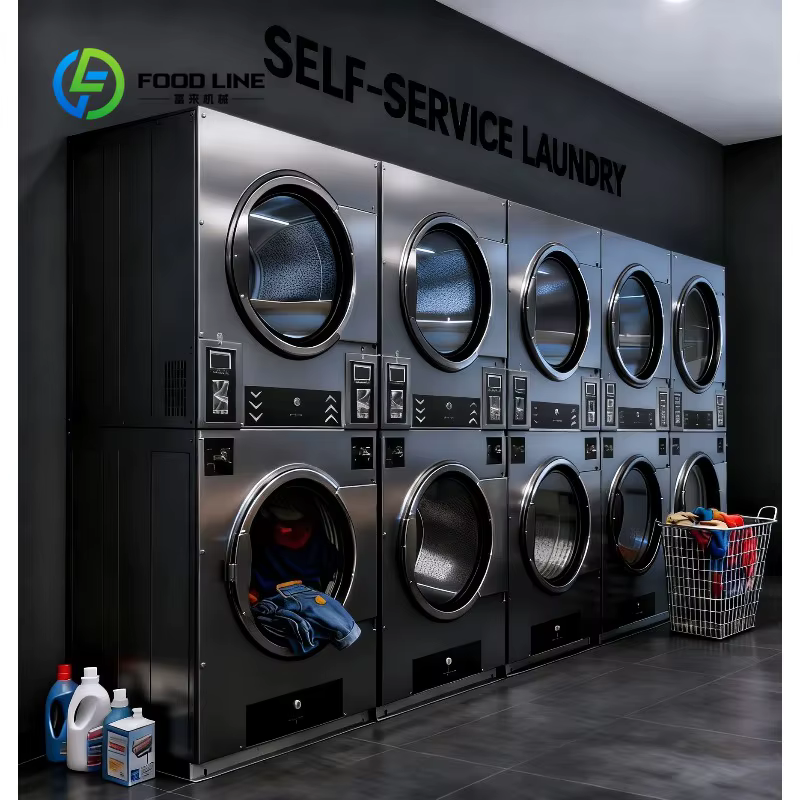 Lave-linge commercial personnalisé à monnayeur, robuste pour les entreprises de blanchisserie, équip