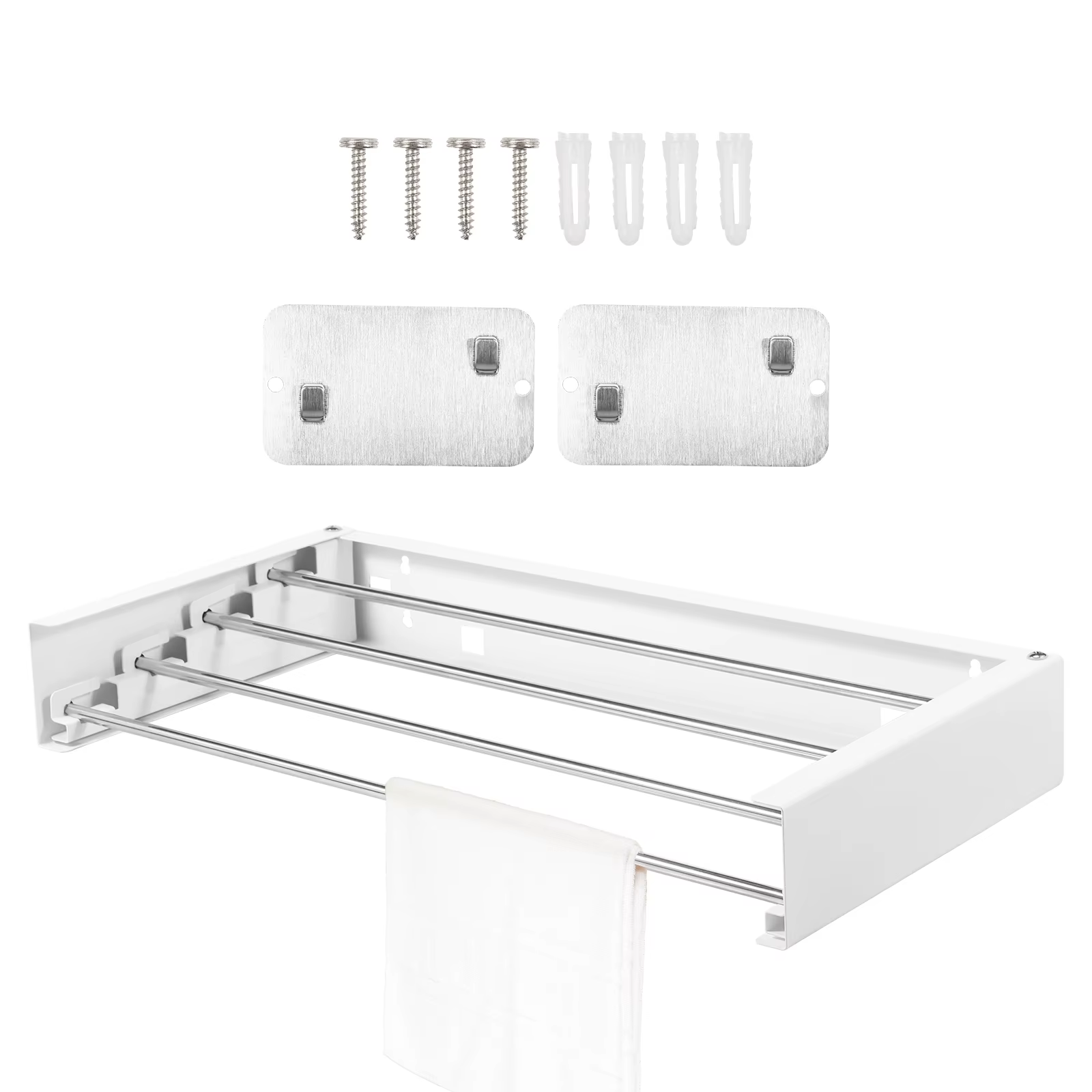 Cintre pliant en acier inoxydable, support de séchage du linge, support mural de voyage, balcon inté