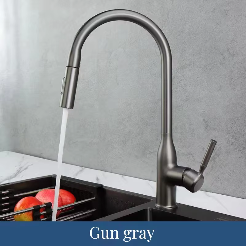 GEGVE robinet d'évier de cuisine amovible, robinets à ressort, bec extractible, mitigeur d'eau chaud