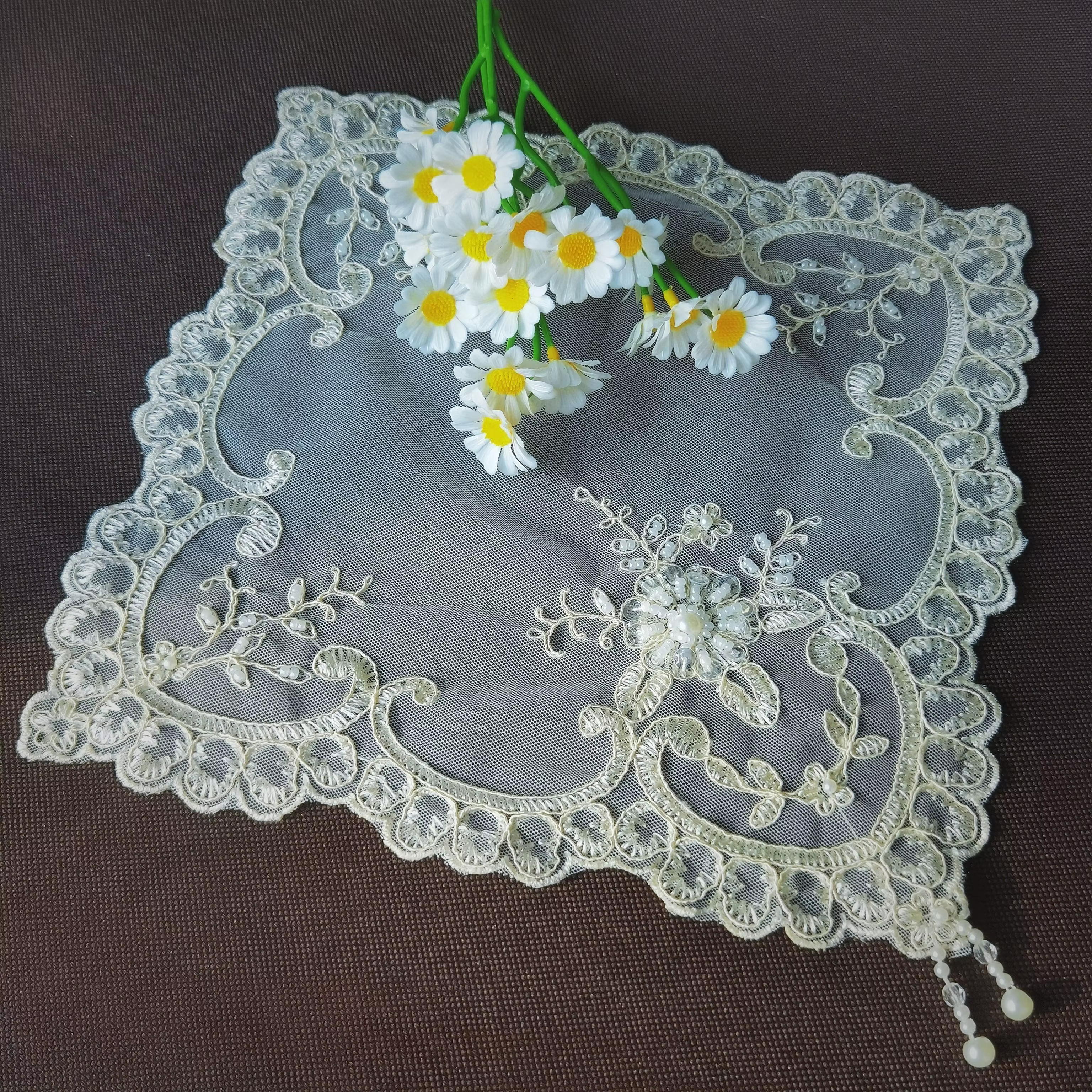 Napperons de table de fête, sous-plats de mariage, tapis de table décoratifs, dessous de verre géomé