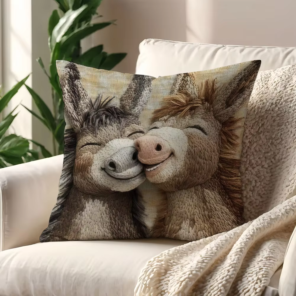 Sourire âne âne b housse de coussin décoration chambre boutique voiture meilleur bureau à domicile c