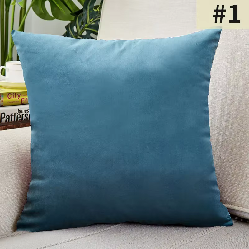 Opht – housse de coussin en velours 18x18 pouces, taie d'oreiller décorative de couleur unie pour ca