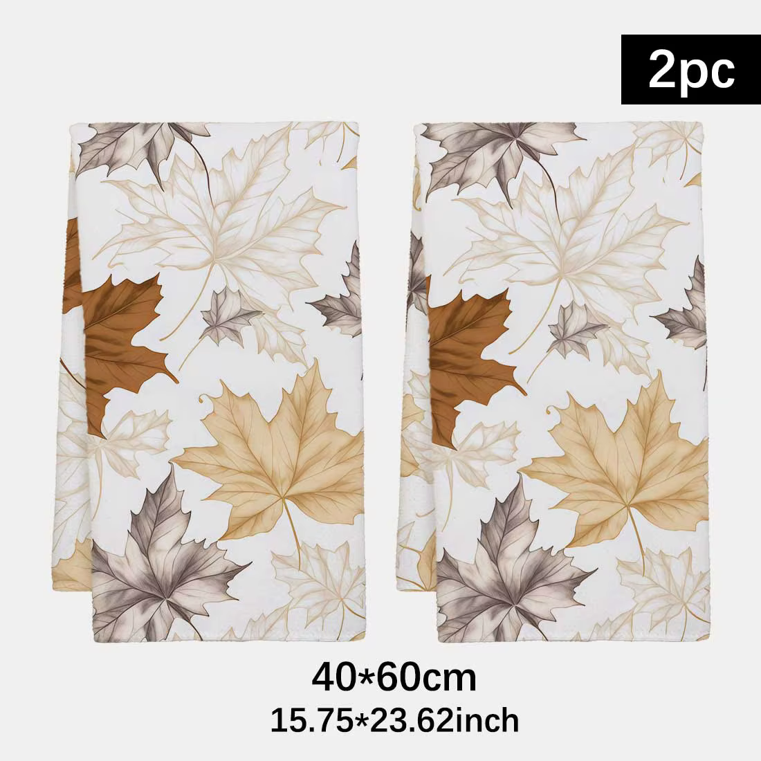 Serviette de cuisine en microfibre, 2 pièces, motif feuille d'érable, serviette à main, Style minima