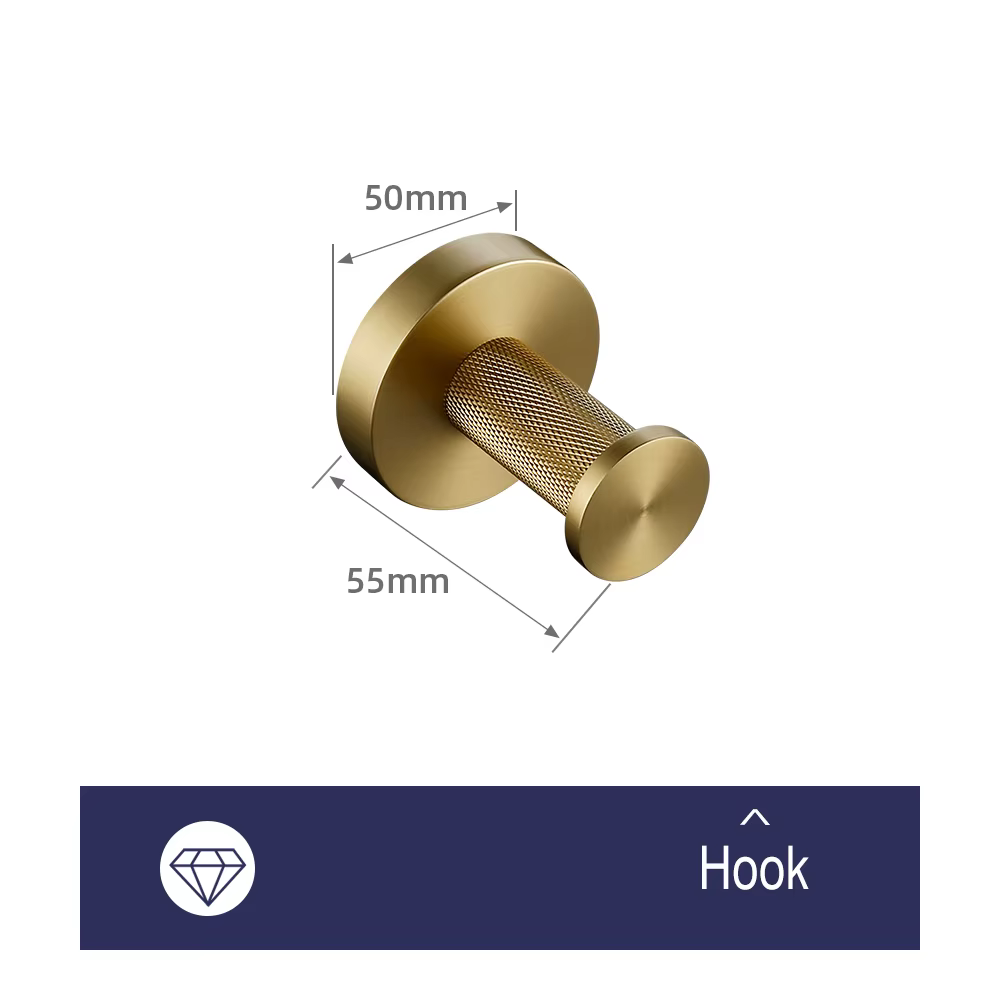 Rack de serviette en or en brosse en brosse à serviette couchée Robe Robe Hook Papier Porte-serviett
