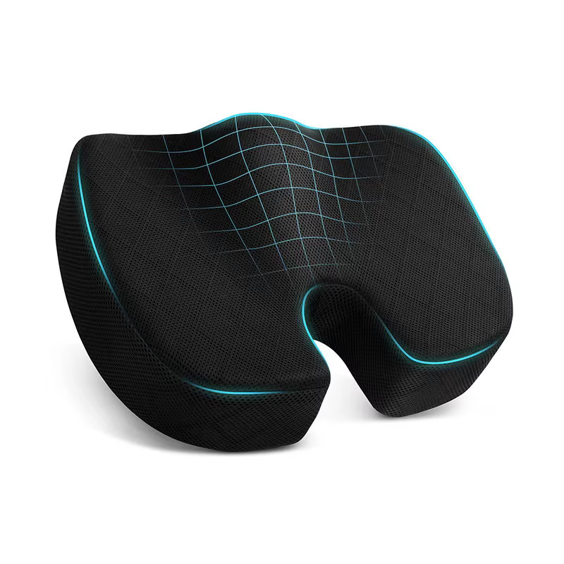 Coussin de siège de voyage en mousse à mémoire de forme, oreiller en U pour chaise, voiture, bureau,