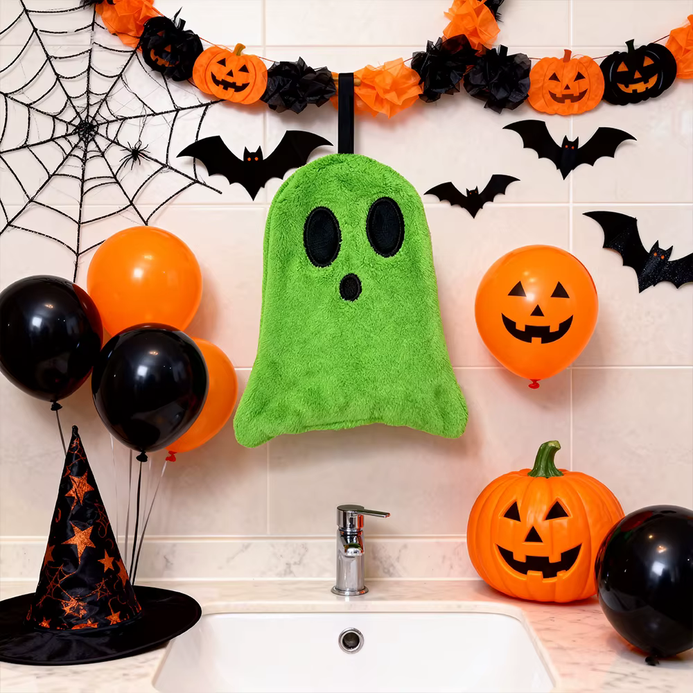 Serviettes pour les mains d'Halloween, jolies serviettes absorbantes douces suspendues pour la salle