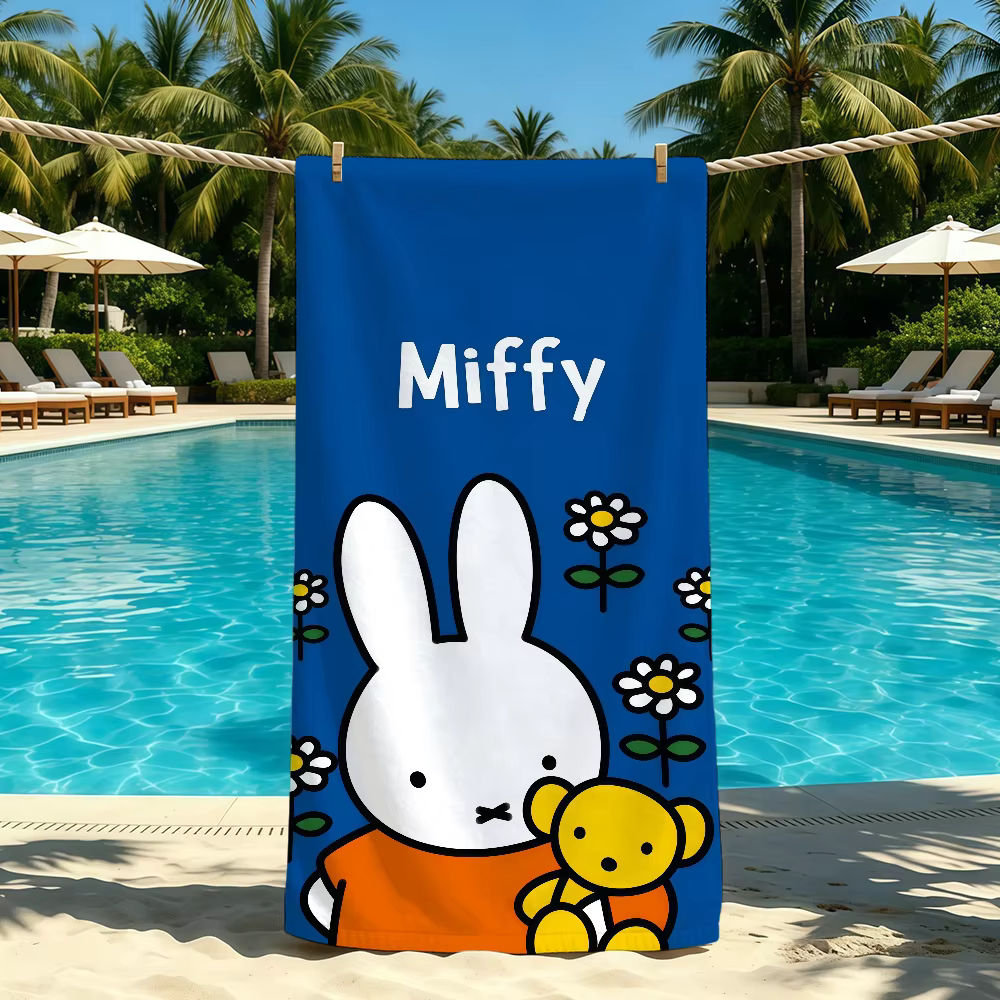 Serviette de plage M-Miffy-ES, dessin animé, pour Camping en plein air, serviette de plage super abs