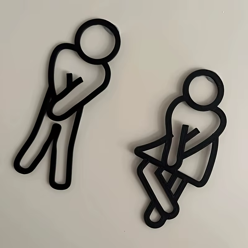2DPlane, panneau de salle de bain amusant – Panneaux de toilettes pour hommes et femmes – Décoration