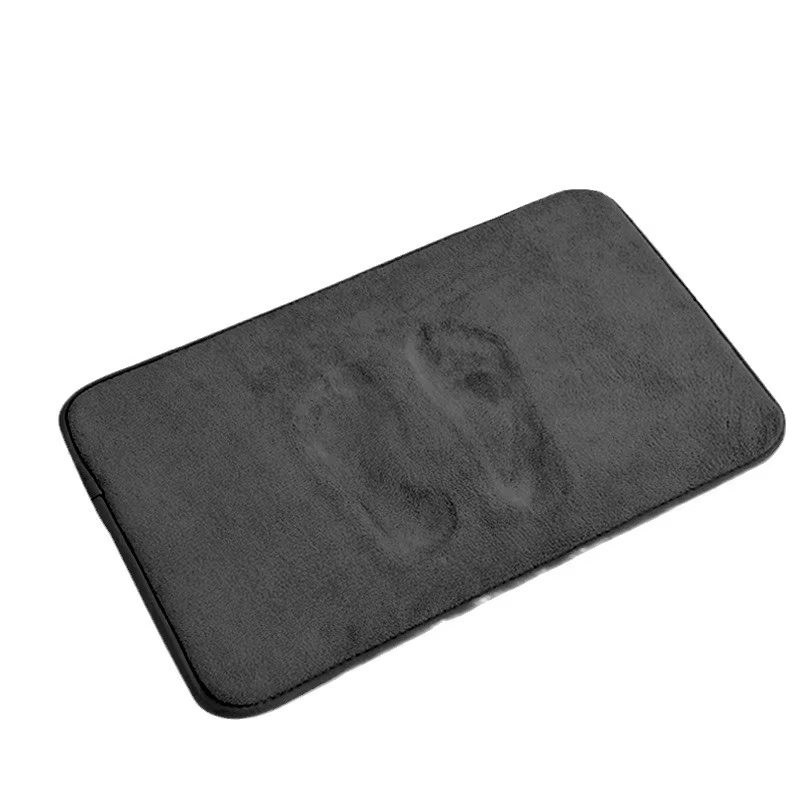 Tapis de bain en mousse à mémoire de forme beige, doux, antidérapant, absorbant, idéal pour la douch