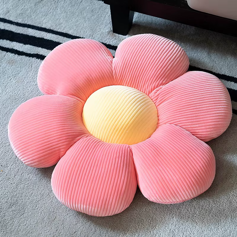 Coussin de fleur à Six pétales en peluche, décor de chambre Girly, réglage de tournesol pour enfants