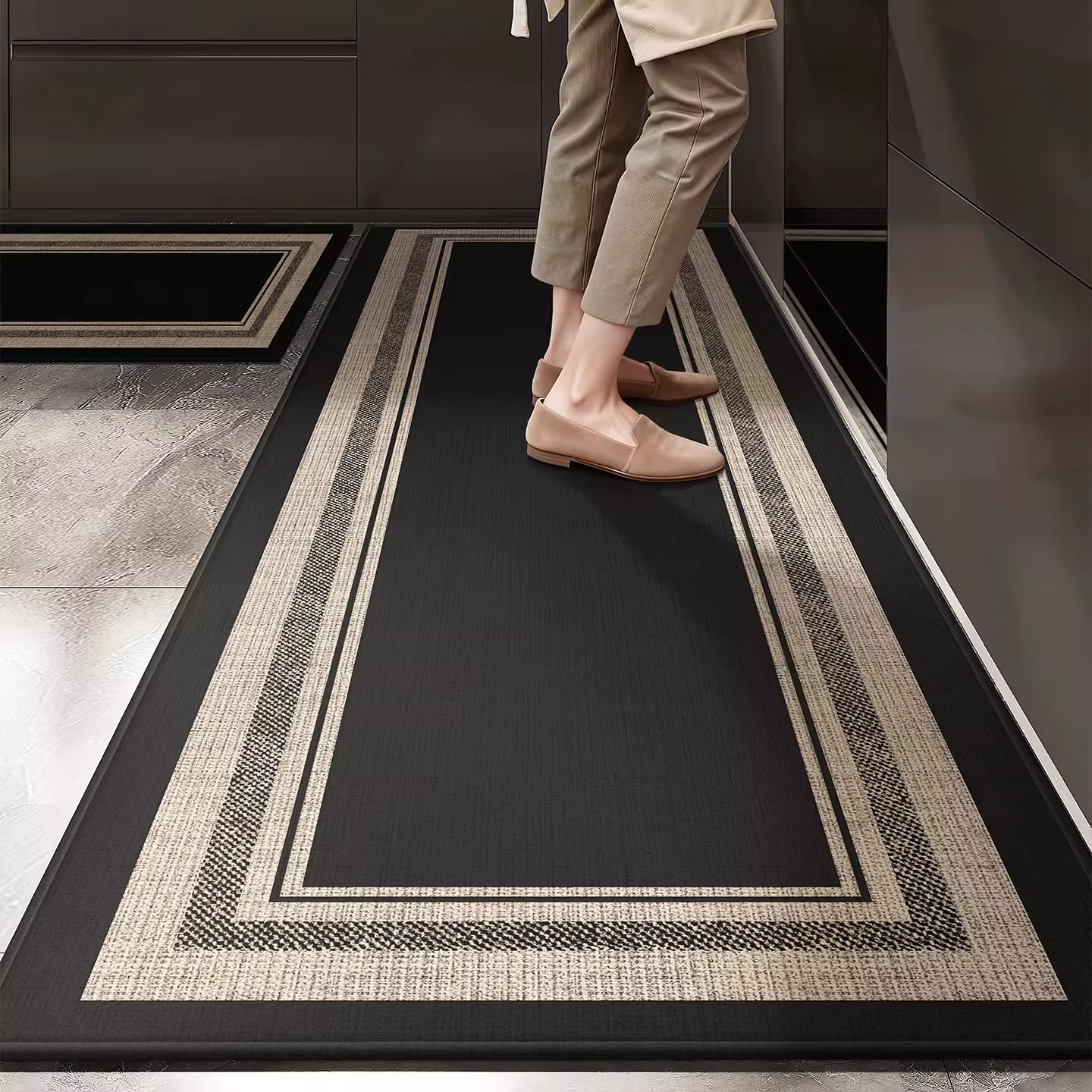 Tapis de sol de cuisine long antidérapant, résistant aux taches et à l'usure, tapis de cuisine haut 