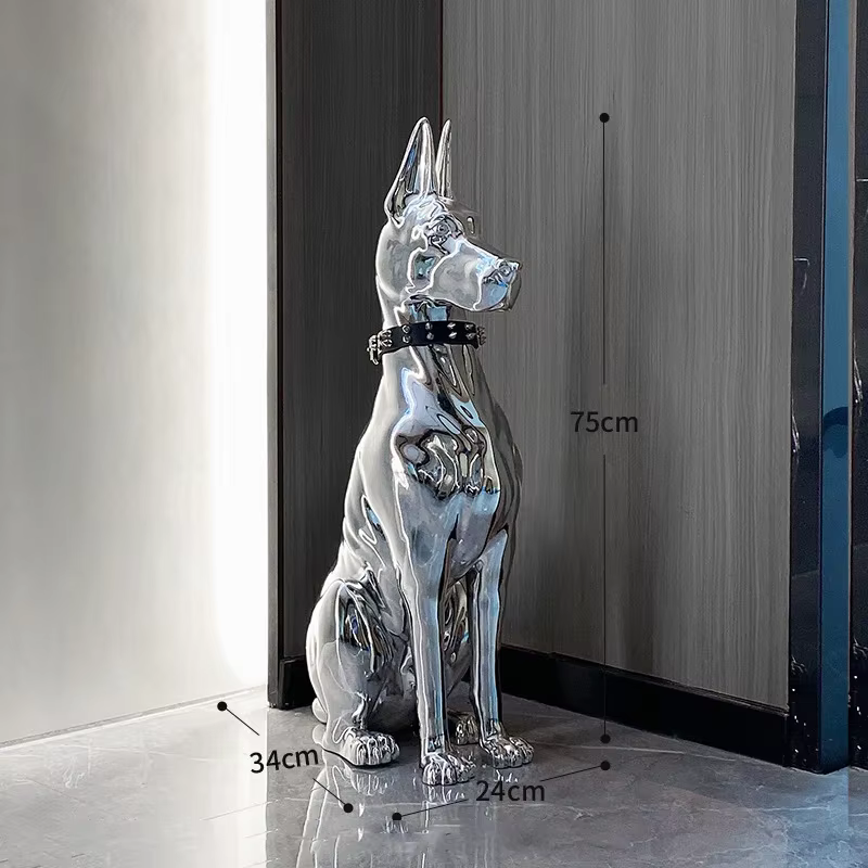 Grande statue de sculpture de chien pour la décoration de la maison, figurine d'Auckland, sculpture 