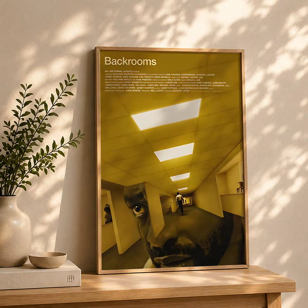 Affiche de film Backrooms HD, autocollante, imperméable, idéale pour la maison, le bureau, la chambr