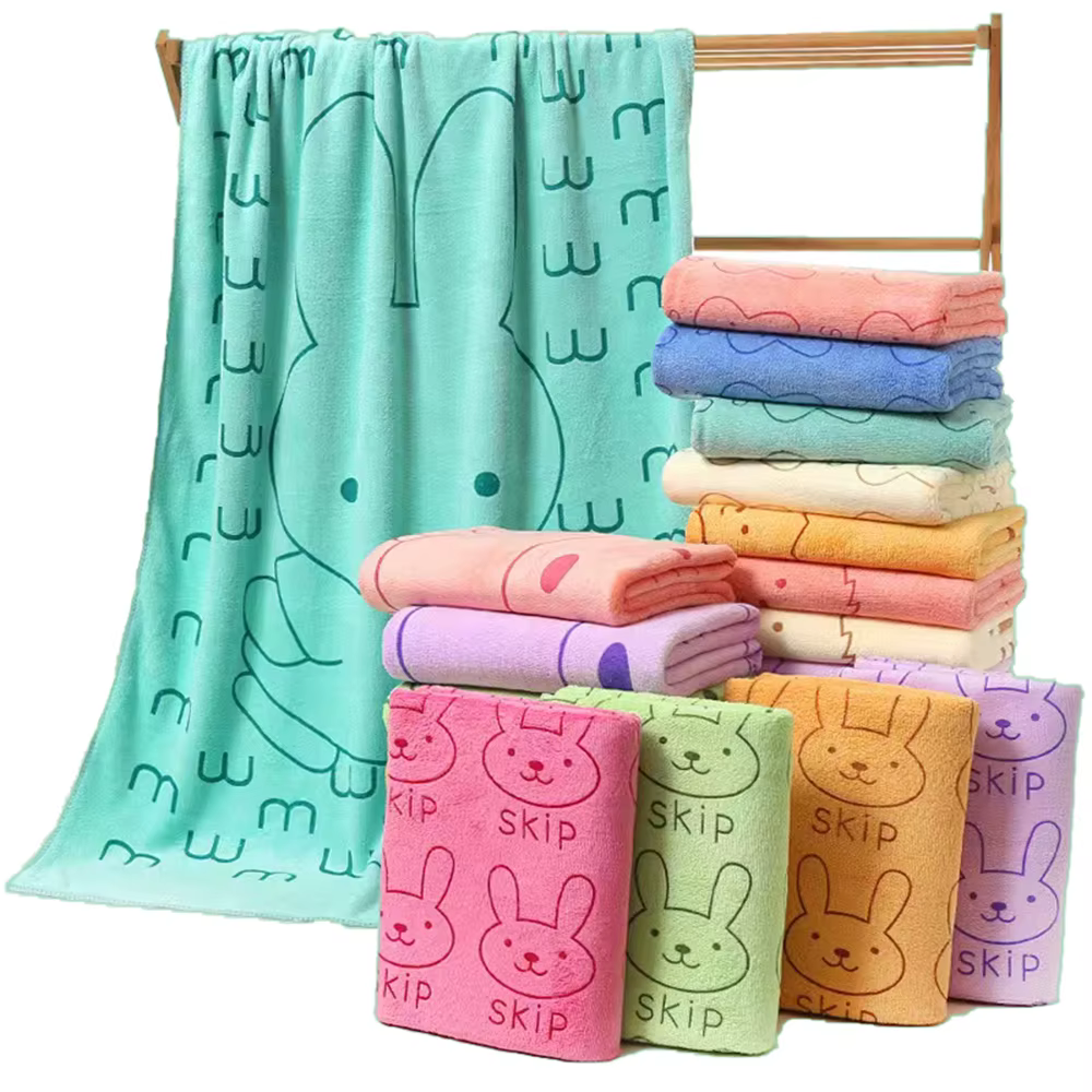 Serviette de bain en microcarence lapin pour enfants, mignon, grand, doux, bébés, garçons, filles, f
