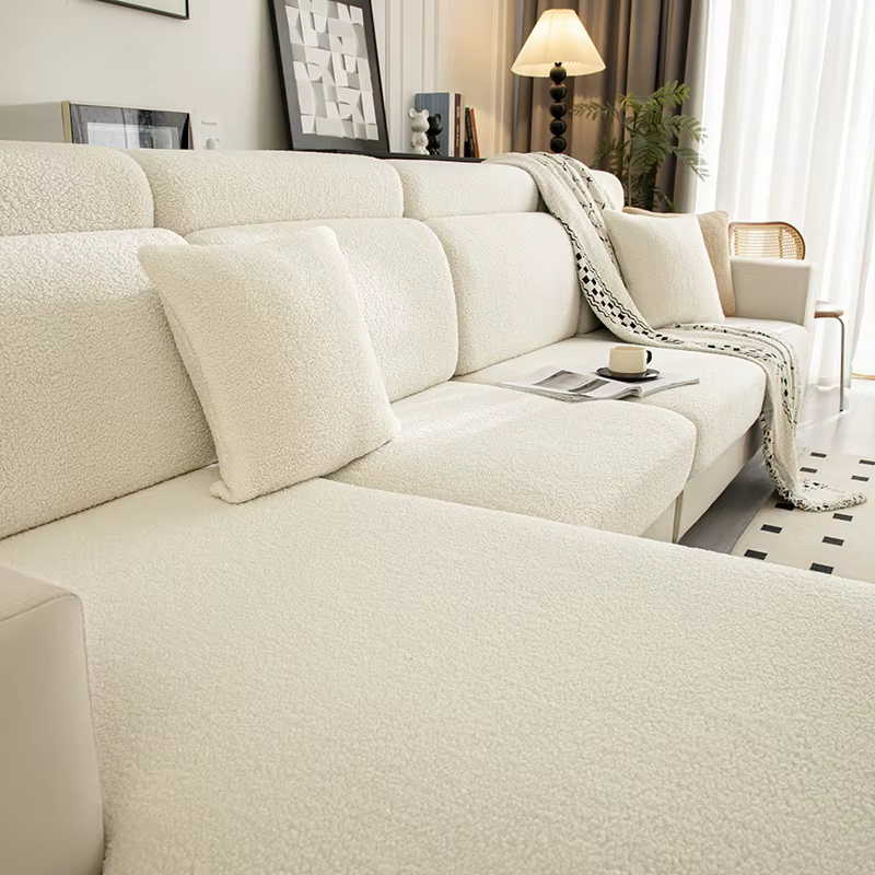 Housse de coussin de siège de canapé en peluche épaisse, housses de coussin de canapé housse de cana