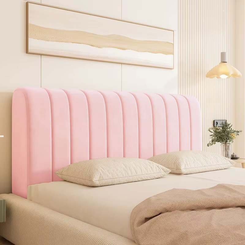 Housse de tête de lit de luxe en velours doux et épais, housse de tête de lit, couleur unie, tout co