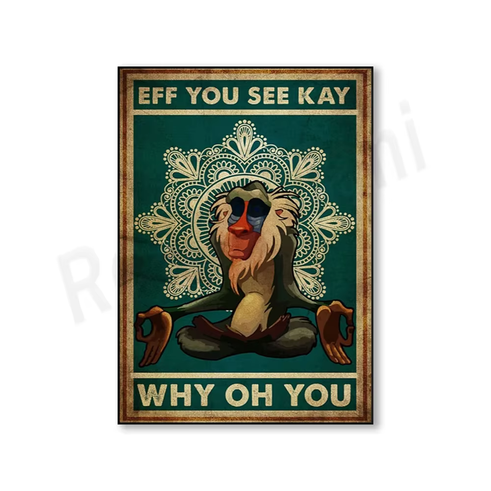 Yoga EFF vous voyez kay Why Chaînes vous affiche vintage, art de yoga, art moderne, mur de chambre à