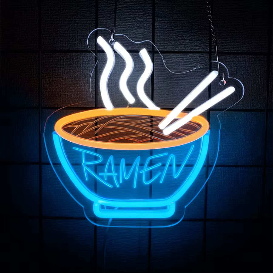 Ramen enseigne au néon nouilles japonaises LED néon pour la décoration murale alimenté par USB magas