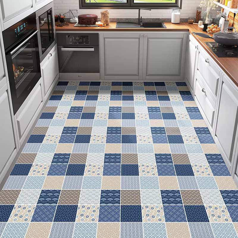 Tapis à récurer en cuir PVC pour la décoration de la maison, tapis imperméables simples, grande surf