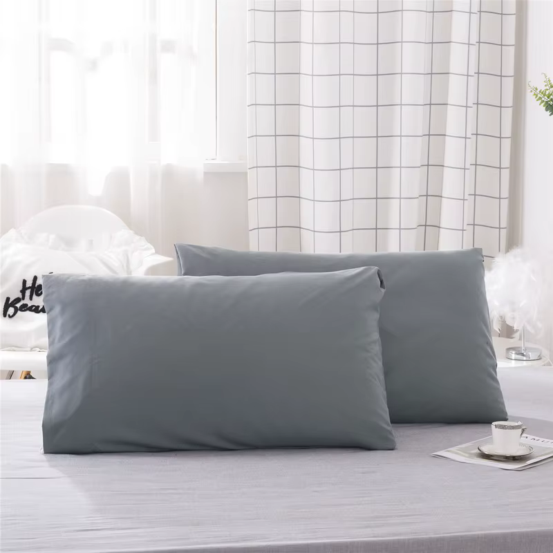 Taie d'oreiller luxueuse de couleur unie, 2 pièces, confortable, douce et hypoallergénique, pour une