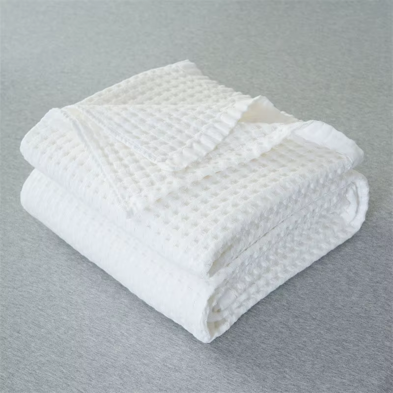 Couverture en coton gaufré à carreaux pour lit simple, double, queen, king, drap de lit, housse de c
