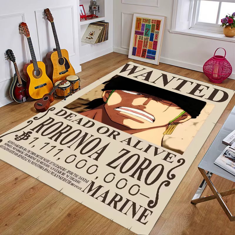 One Piece Cartoon Anime Tapis, Fifth Gear, Luffly, Lea, Roronoa Zoro Lounge, Chambre à coucher, oral