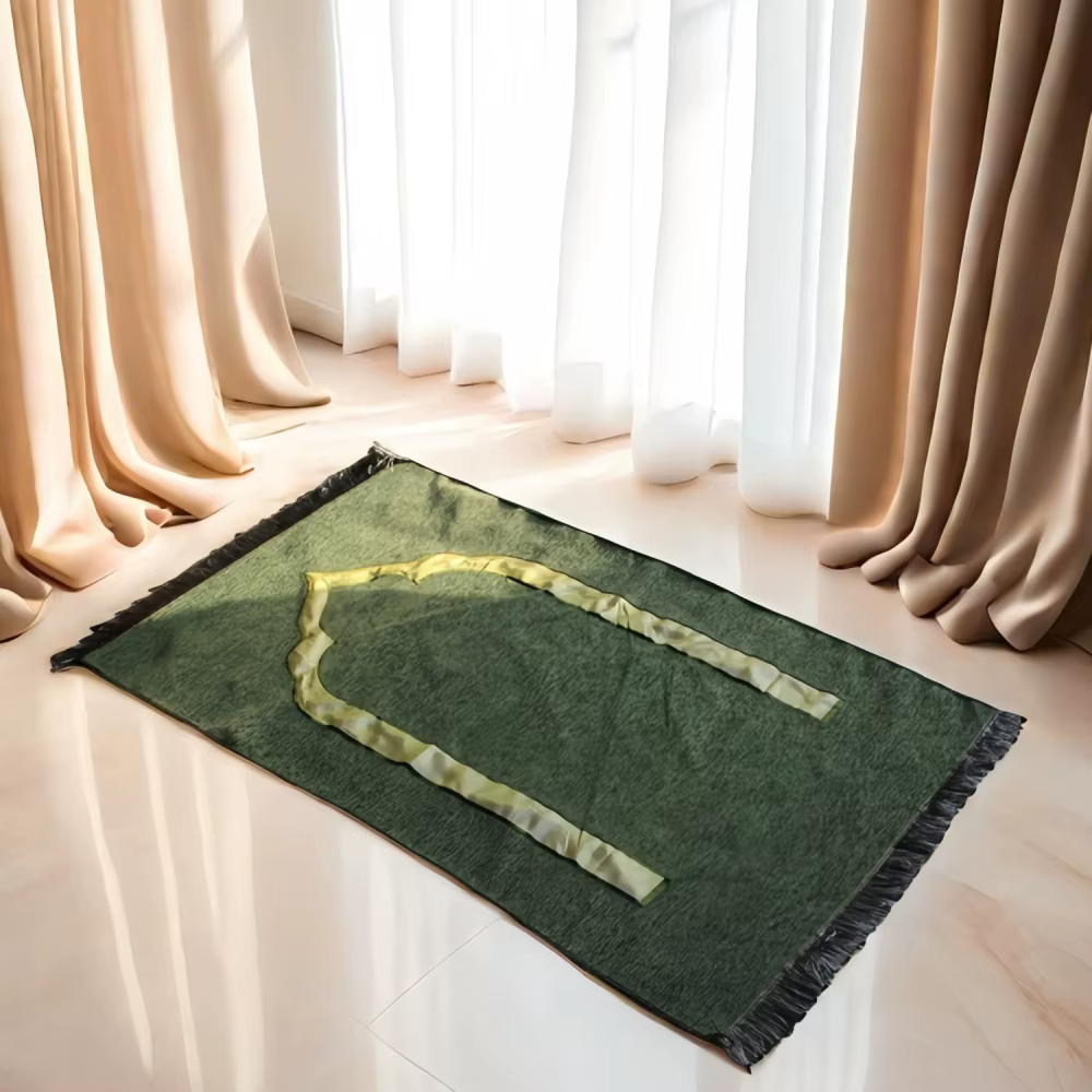 Tapis de prière musulman avec pompon, Ramadan Kareem, grand tapis de prière doux, rembourré, épais, 