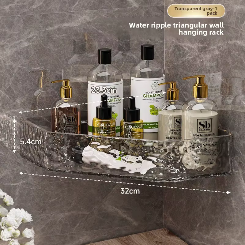 Étagère d'angle murale, Design Glacier, organisateur d'étagère de salle de bain, shampoing, savon, r