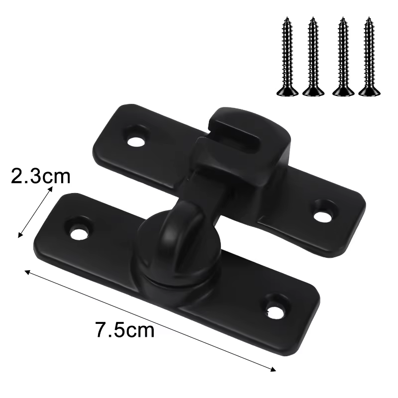 Serrure de porte coulissante 90 ° /180 °   Loquet de porte antivol à boucle solide, pour salle de ba