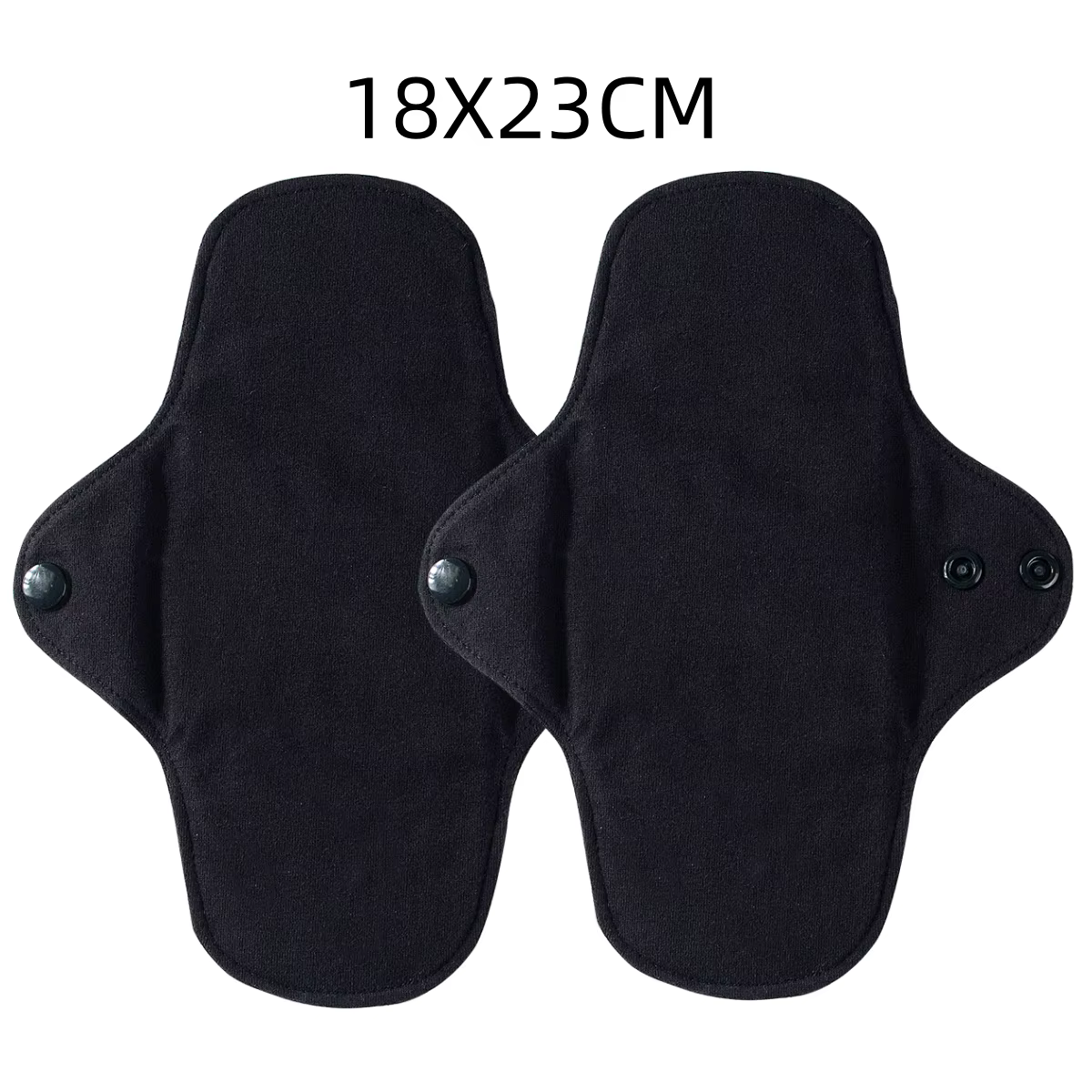 AI2 2 pièces noir pur coton serviette hygiénique serviettes menstruelles réutilisables débit fort fe