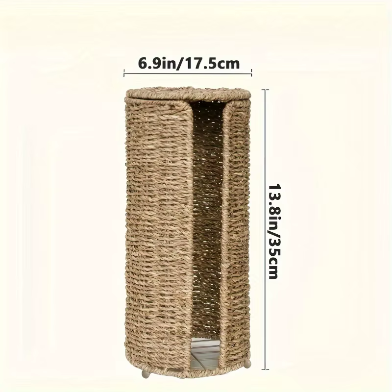Porte-papier hygiénique en fer indépendant, panier de rangement tissé à la main, organisateur de sal