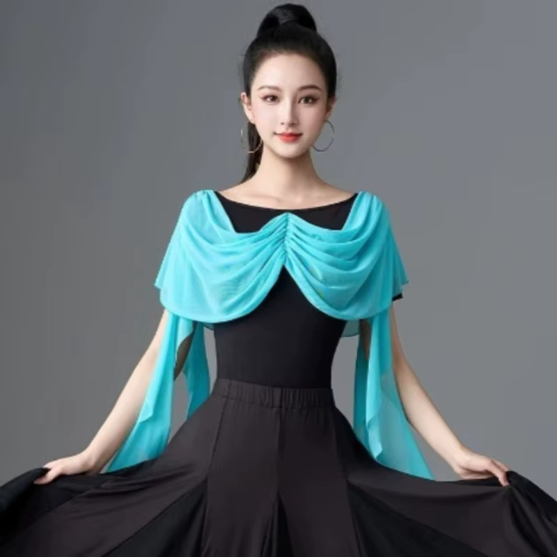 Robes de danse de salon à manches courtes pour femmes, avec grande jupe évasée, pour la danse social