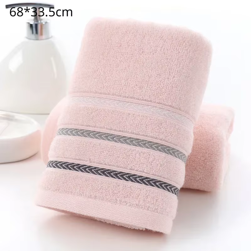 Serviette de bain, serviettes en coton pur doux à séchage rapide avec motif rayé moderne, serviettes