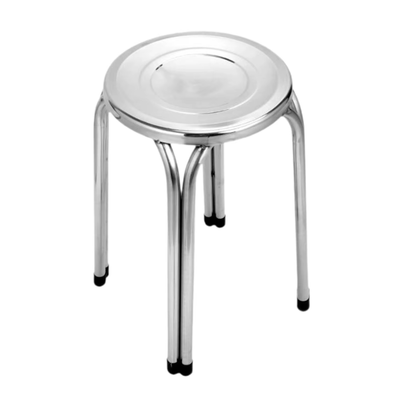 Tabouret empilable en acier inoxydable, facile à nettoyer, meubles commerciaux, tabouret rond en mét