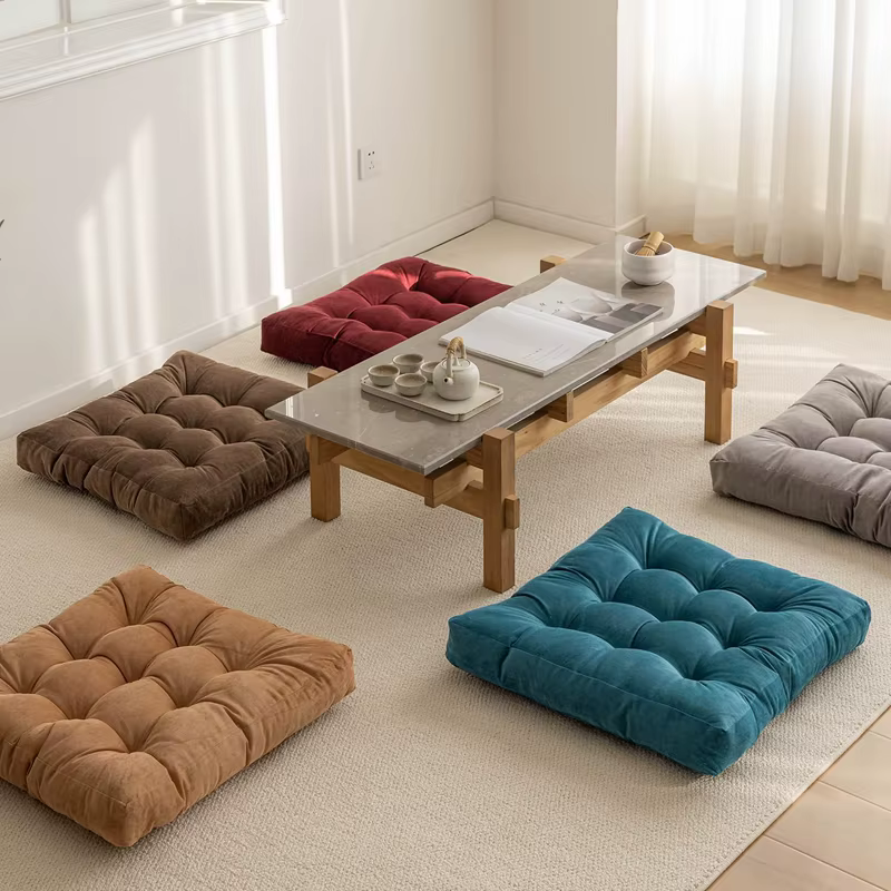 Oreiller de sol carré, coussin de siège de méditation, siège de Yoga, oreillers à genoux, coussins é
